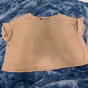Tan cropped shirt